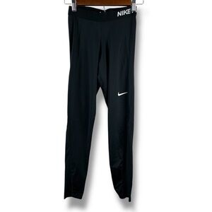 Nike Pro Women's Sz S Solid Black Athletic Leggings Workout Gym Yoga Training 4